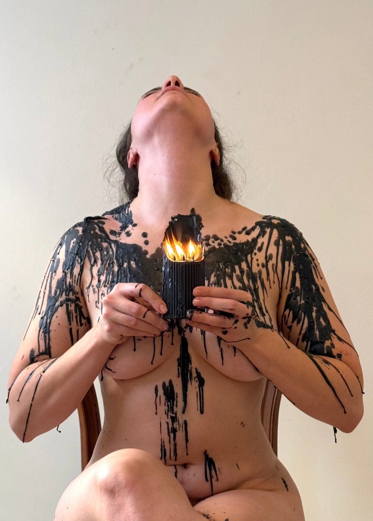 60°C Black Vetiver body-safe wax play candle — handmade by SenseMe Waxplay in Lisbon