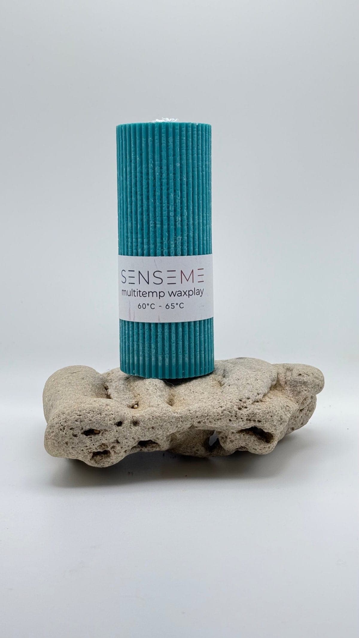 55°C Ocean Green wax play candle with shimmer — forest scent, body safe soy blend